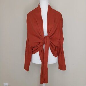 Pact Women's Rust Orange Wrap Cardigan
